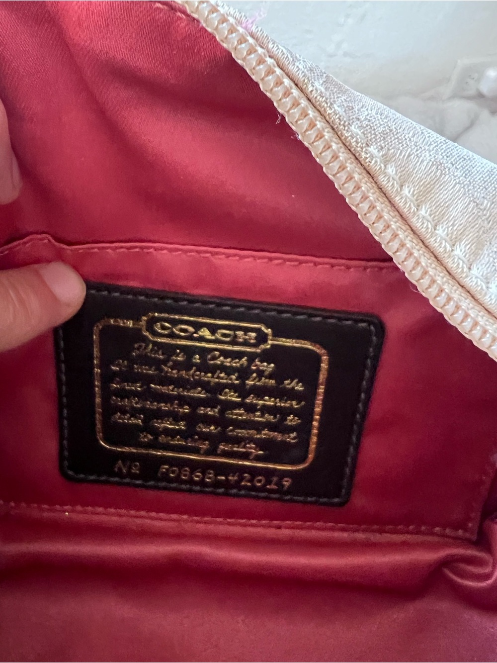 Coach Metallic Signature Canvas Bag in Champagne Gold - Picture 7 of 7